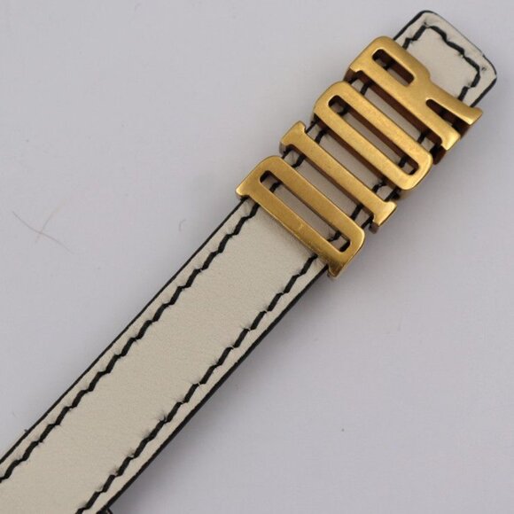 Christian Dior D-fence Defence Belt Leather Ivory-toned Gold Hardware Logo main image 9